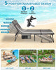 Sun Lounger with Reading Hole, 5 Position Adjustable Backrest for Garden, Folding Sun Lounger Portable Sunloungers with Strap Sun bed for Beach Terrace Pools Camping Guest Bed Indoor