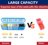 Weekly Pill Box Organiser, Small Pill Box 7 Day 4 Times A Day, Pill Organiser with 28 Copartments to Hold Plenty of Medication, Vitamins and Supplements - Green Case