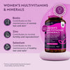 Women's Multivitamins and Minerals - 24 Essential Active Vitamins and Minerals with Added Hyaluronic Acid - 180 Vegan Tablets - No Synthetic Fillers or Binders - Made in The UK by