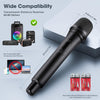 Wireless Microphones Set.Rechargeable Microphone UHF Anti-jamming with 100m Receiving Signal Distance, Cordless Dynamic Mic for Outdoors Karaoke Party Church DJ Conference Speech Wedding, Black