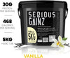 , SERIOUS GAINZ - Whey Protein Powder - Weight Gain, Mass Gainer - 30g Protein Powders (Vanilla, 5kg)