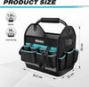 Tote Tool Bag 30.5 x 22 x 30 cm | Heavy Duty 900D Open Tool Bag | Electricians Tool Bag with Rotatable Steel Tube Grip and Adjustable Shoulder Strap | Plumbers Tool Bag with Multiple Pockets