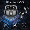 Wireless Earbuds, Bluetooth 5.3 Headphones In Ear with 4 ENC Noise Cancelling Mic,  New Bluetooth Earbuds Mini Deep Bass Stereo Sound, 36H Playtime LED Display Wireless Earphones IP7 Waterproof