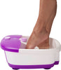 Sensio Spa Foot Spa Massager Pedicure Bath Nine accessories Pamper Your Feet with Heat Bubbles and Massaging Tools All In One Home Salon Therapeutic Massage Tub Pedicure Set White Purple