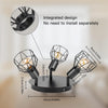 Spot Light Fittings for Ceilings Adjustable Metal Wire Cage Kitchen Spotlight with E14 Base Black 3 Way Ceiling Light Industrial for Bedroom Bar Hallway Living Room No Bulb