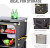 Compact Camping Storage, Pop Up Folding Camping Kitchen Unit, Camping Furniture Camping Cupboards Cabinet Outdoor 3 Shelf Aluminum Frame Portable for Garden Party Picnic, Supports 30kg