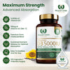 Vitamin D3 5000 IU & Vitamin K2 100mcg (MK-7) x120 Capsules, 4 Month Supply - High Strength Vitamin D & K2 Supplement for Men & Women, Made in The UK by