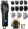 Hair Clippers for Men - Cordless Professional Barber Clipper Hair Cutting Kit with 11 Guide Combs for Haircut, Trimming & Grooming (Black)