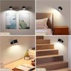 Battery Operated Wall Lights, LED Up Down Wall Lamp with Touch & Remote Control, 15 RGB Ambience Warm White Lights, 4 Dimmings, 360° Rotation, Rechargeable Wall Sconce for Bedrooms Reading