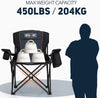 Oversized Camping Folding Chair for Adults with Side Pocket & Carry Bag-Heavy Duty Steel Frame Support 204kg with High Back & Cup Holder Comfy for Garden Picnic Beach