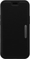 Strada Case for iPhone 12 mini, Shockproof, Drop proof, Premium Leather Protective Folio with Two Card Holders, 3x Tested to Military Standard, Black