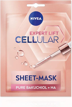 Cellular Expert Lift Pure Bakuchiol Sculpting Face Sheet Mask (1pc), Wrinkle-Reducing Face Mask Firms and Improves Texture, Cleansing Face Mask with Hyaluronic Acid