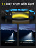 Rechargeable Headlamp, 230°Wide Angle 6*White Light The Brightest LED Head Lamp with Motion Sensor Waterproof Headlight for Camping Hiking Outdoor, Head-Lamp-LED-Frontale-Rechargeable