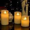 LED Candles,Flameless Candles 4" 5" 6" Real Wax Battery Candle Pillars, 10 Key Remote Control with 24 Hour Timer Function(Ivory,3 * 1)