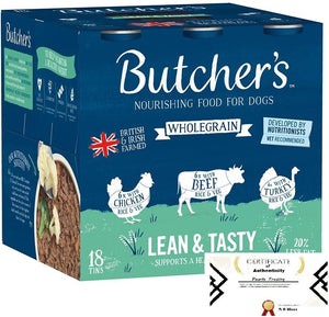 Butcher's Lean and tasty whole grain cans dog food 18 Pack, 390g Each