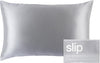 Queen Silk Pillow Cases - 100% Pure 22 Momme Mulberry Silk Pillowcase for Hair and Skin - Queen Size Standard Pillow Case - Anti-Aging, Anti-BedHead, Anti-Sleep Crease, Silver (20" x 30")