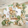 220cm Diameter Animals Birthday Round Photography Backdrop, 7ft Cute Jungle Safari Forest Greenery Car Zoo Background 1st 2nd Baby Birthday Newborn Party Kids Portrait Photo Studio Props