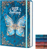 Ruled Journal Notebook, B5 3D Butterfly Embossed Hardcover Writing Journal with Elastic Closure Band, 192 Pages Lined Paper for School, Office, Home, 9" X 6.9" (Sky Blue)