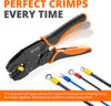 Crimping Tool for Insulated Electrical Connectors - Ratcheting Wire Crimper Tool - Crimping Pliers - Ratchet Terminal Crimper - Wire Crimping Tool | Crimper Tool Electrical and Crimp Tool