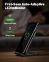 Wireless Charger Stand, 15W Qi Fast Charging Dock Phone Charger, Adaptive LED Wireless Charging Station for iPhone 16 15 14 13 12 11 9 8 XR, Samsung S22 S21 S10 S9, LG V40 G8, Pixel 8 7 6 etc.