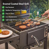 Charcoal BBQ – Barbecue with Warming Rack, Adjustable Height, Temperature Gauge – Portable, Ash Catcher, Additional Storage Shelf, 2 Foldable Side Tables, Wheels – Grill Meat, Fish & Veg