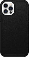 Strada Case for iPhone 12 / iPhone 12 Pro, Shockproof, Drop proof, Premium Leather Protective Folio with Two Card Holders, 3x Tested to Military Standard, Black, No Retail Packaging