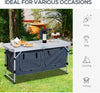 4ft Folding Camping Cupboard Kitchen, Height Adjustable Aluminium Camping Table with Storage, Lightweight Picnic Table for Outdoor Garden BBQ Party
