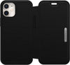 Strada Case for iPhone 12 mini, Shockproof, Drop proof, Premium Leather Protective Folio with Two Card Holders, 3x Tested to Military Standard, Black