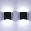 2Pcs LED Wall Lights Indoor Up Down Wall Lamp Wall Wash Light Wall Sconce Black 6W Modern Aluminum Lighting for Living Room, Bedroom, Hallway, Corridor, Stairs, Cool White