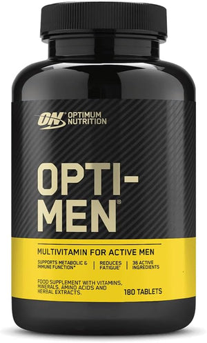 Opti-Men Multi-Vitamin Supplements for Men with Vitamin D, Vitamin C, Vitamin B6 and Amino Acids, Unflavoured, 60 Servings, 180 Capsules