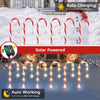 12 Pack Candy Cane Lights Outdoor with 8 Modes, Solar Lights Candy Cane Decorations with Control USB Rechargeable, Outside Christmas Lights for Garden, Candy Cane Christmas Decorations