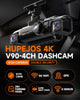 Dash Cam Front and Rear, 4 Channel 3K+3 * 1080P, 5GHz Wi-Fi GPS, Voice Control, 4K+1080P*2 Dash Camera for Cars, Free 64GB SD Card, Night Vision, Support 256GB Max, 24H Parking Mode