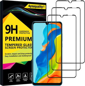 [3-Pack[Full Coverage] Screen Protector for Huawei P30 Lite, Tempered Glass Film [Full-Coverage][LifetimeSupport][Anti-Scratch][Anti-Shatter]