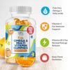 Omega 3 and Multivitamin for Children, 120 Gummies for Kids - Orange Flavour- 9 Essential Vitamins + Minerals, Vitamin C D A & B Vitamins for Children - Pack of 120 Chewable Vitamins - by