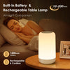 Rechargeable Lamp, RGB&10 Brightness Touch Lamp,1200mah Cordless Lamp Rechargeable Lamp for Bedroom & Touch Lamps Bedside Lamp,Portable Lamp for Bedroom,Night Light Kids Night Light Baby, Adult Gifts