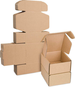 Corrugated Cardboard Shipping Boxes, 100x100x53mm Royal Mail Small Parcel PIP Boxes, Packaging Mailing Boxes for Business, Posting, Storing or Gift(Pack of 10)