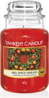 Scented Candle, Red Apple Wreath Large Jar Candle, Long Burning Candles: up to 150 Hours, Perfect Christmas Gifts for Women