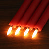 Flameless Red Taper Candles Flickering with 10-Key Remote, Battery Operated LED Warm 3D Wick Light Window Candles Real Wax Pack of 6, Christmas Home Wedding Decor(0.78 X 9.64 Inch)