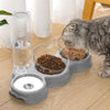 Cat Bowls with Stand Tilted 15° Detachable 3 in 1 Cat Food Bowls Cat Water and Food Bowls Anti-Spill and Adjustable Cat Feeding Bowl Pet Bowl for Cats and Dogs