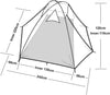 Tent, 2-4 Man Tent for Camping, Easy Setup Lightweight Two Doors PU3000mm Waterproof Dome Tent, Windproof Instant Outdoor Tent Suitable for Traveling, Beach, Camping, Hiking, Mountaineering