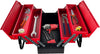 3 Tiers - 5 Trays Metal Tool Box, Cantilever Organiser Storage Box for Garage Home Tools, Toolbox - Red (47 x 32 x 20cm)