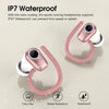 Wireless Earbuds, Bluetooth 5.3 Headphones with 4 ENC Noise Canceling Mic, 50H Stereo Dual LED Display Ear Buds, Sport Wireless Earphones with Earhooks, IP7 Waterproof Wireless Headphones, Rose Gold