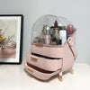 Makeup Storage Organiser with Clear Lid, Skincare Organiser Drawers Beauty Holder Cosmetic Organisers for Bathroom, DressingTable Organiser Dustproof Waterproof, Pink