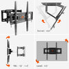 TV Wall Bracket Swivel Tilt, Ultra Strong Double Arm Full Motion TV Mount for 32-70 Inch Flat&Curved TVs, Holds up to 50 kg, Max VESA 400x400mm, Bubble Level, Cable Ties Included