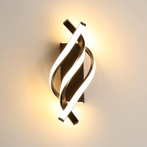 LED Wall Light Indoor, 22W White Spiral Modern LED Wall Lamp Warm Light 3000K, Wall Lighting Fixtures for Living Room Bedroom Dining Room Hallway