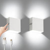 2Pcs Wall Light Dimmable Touch Up Down Wall Light Rechargeable Up and Down Modern Wall Lamp Sconce Lighting White Aluminum Indoor for Living Room Bedroom Balcony Hallway Cold White