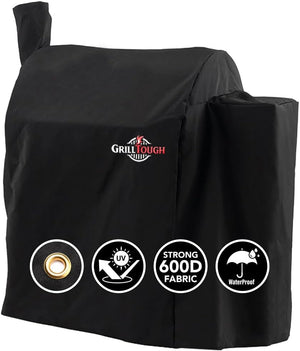 Heavy Duty BBQ Smoker Cover for Outdoor Grill – Waterproof, Weather Resistant, UV & Fade Resistant with Adjustable Straps – Gas Grill Cover for Weber, Charbroil (104L x 55W x 124H cm)