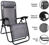 Garden | Zero Gravity Chair | Set of 1 | Heavy Duty Textoline | Outdoor & Garden Sunloungers | Reclining & Folding Chair with Headrest Pillow (Premium, Grey)