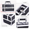 Makeup Box Vanity Case Cosmetic Organiser Case Beauty Box with Mirror and Magnification(5X) Spot Mirror, Black