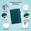 Fitness & Food Journal – Nutrition & Workout Planner for Women & Men – Diet & Gym Exercise Log Book with Calendars, Diet & Training Trackers - Undated, A5 Size, Hardcover (Dark Teal)